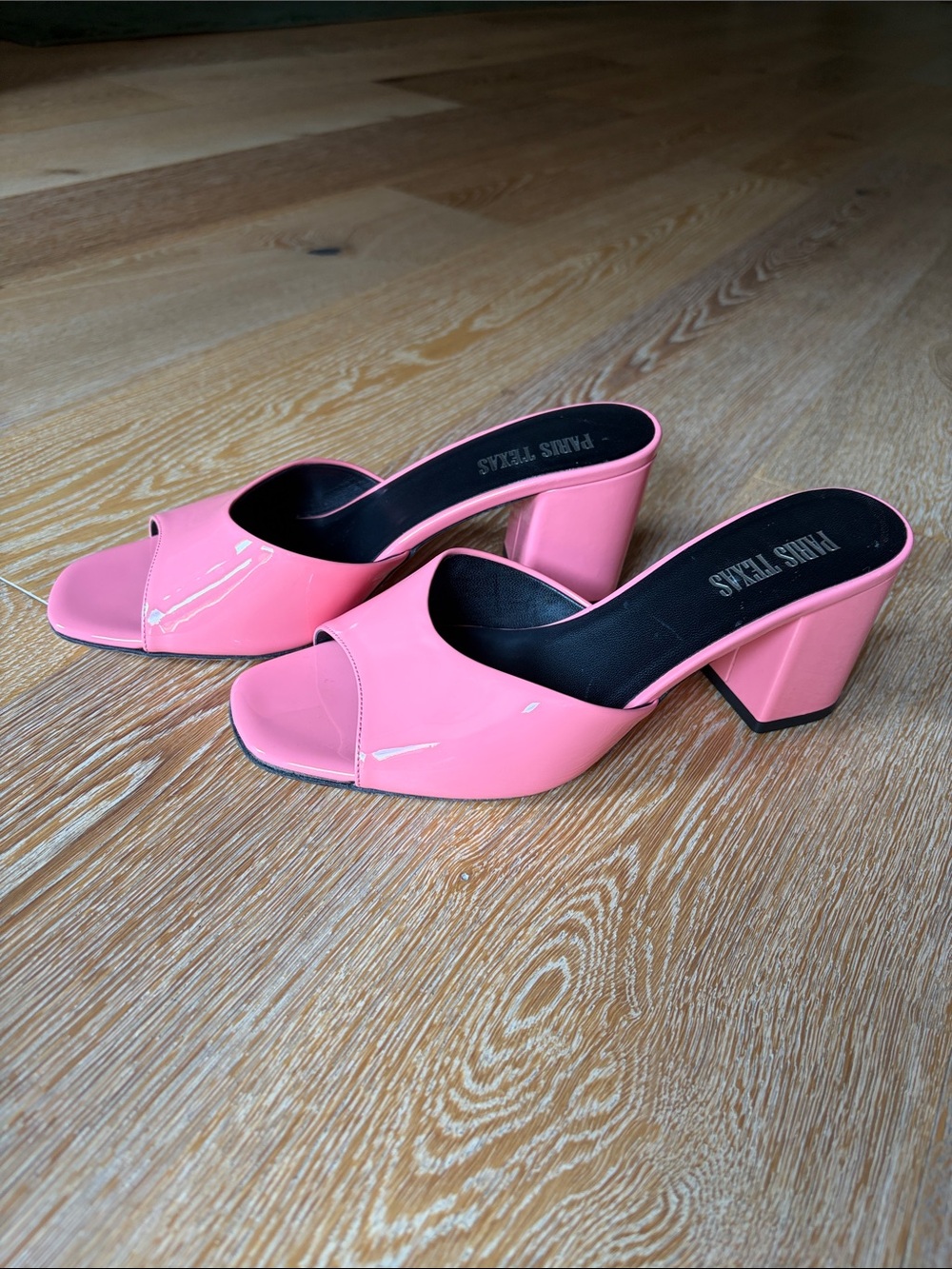 Paris Texas Pink Patent Leather Open-Toe Mules